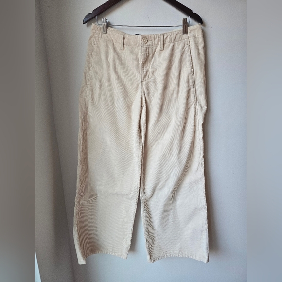 Levi's Cream Corduroy Pants Wide Legs Mid Rise Chinos Size 28 31 XL - Picture 2 of 10